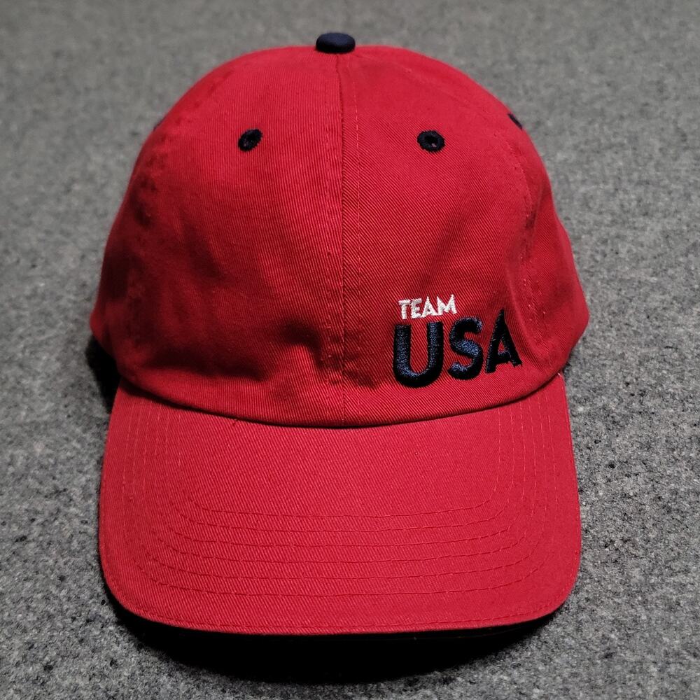 Team USA Hat Baseball Dad Cap Men Red Olympic Apparel Adjustable Strapback Adult